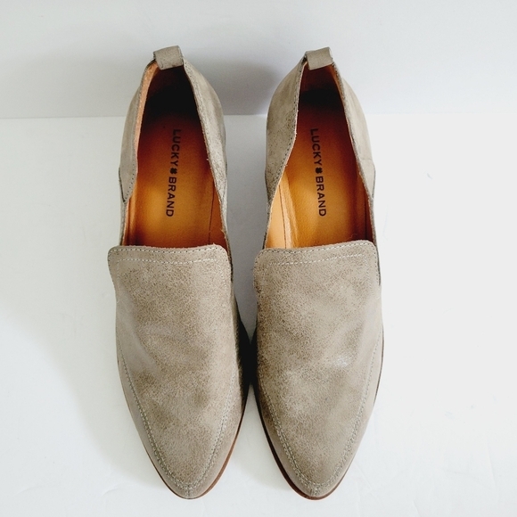 NEW Lucky Brand Victorey Gray Leather Booties Size 7.5 M - Picture 4 of 6